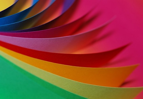 Multiple sheets of colored paper
