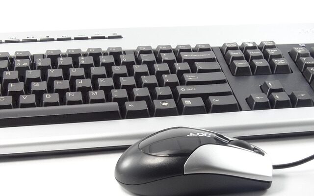 Mouse and keyboard on a desk